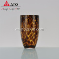 Creative leopardo estampado de vaso de vidrio jugo de cerveza Caza de cerveza